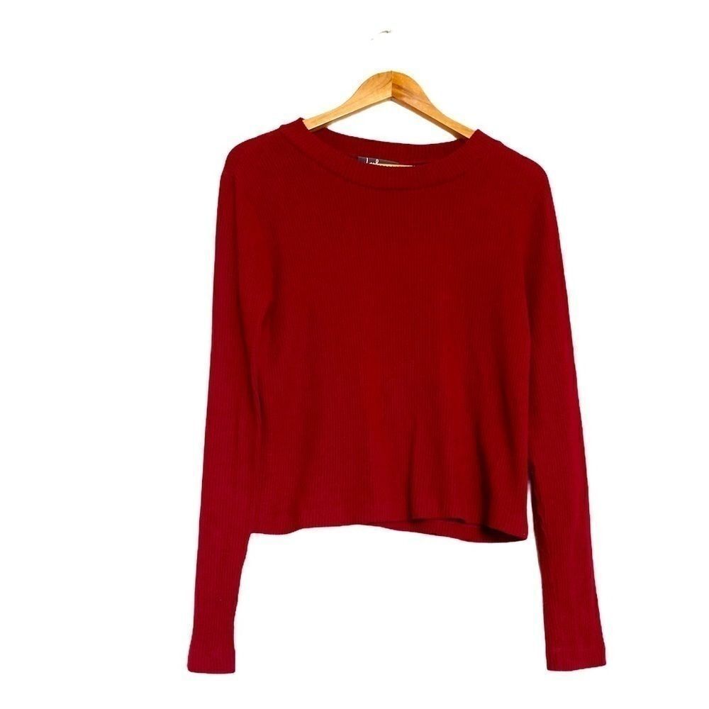 Lulus Oversized Ribbed Maroon Sweater Medium